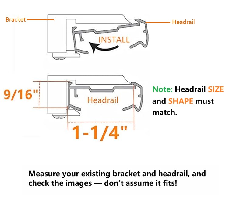 Cutelec 2pcs Mount Bracket Holder for Pleated and Cellular Shades Headrail Support Bracket Clip White Plastic for Wide Beam Folding Blinds - Image 4